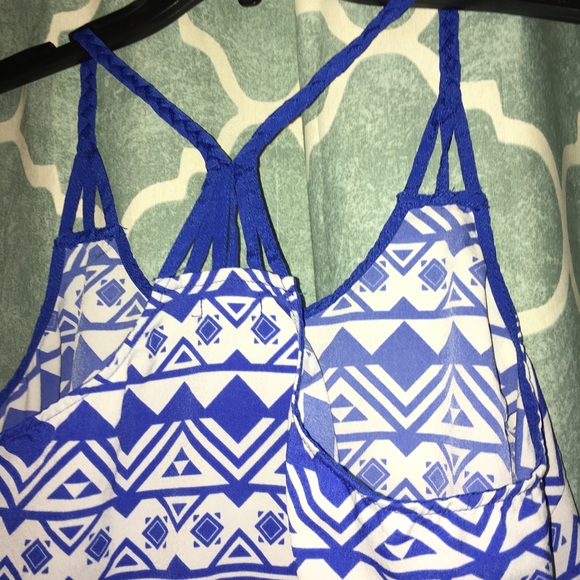 🆑Aztec Blue Racer Back Braided Tank - Picture 4 of 4